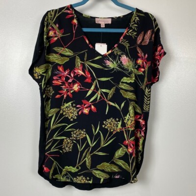 Philosophy Sz Small tropical floral top V neck New Women s Lightweight Summer