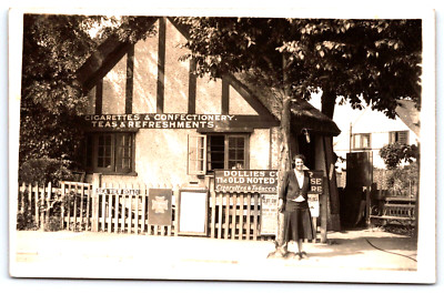 RPPC Postcard Dollies Cigarettes Confectionary Teas Refreshments Sea View Rd A1