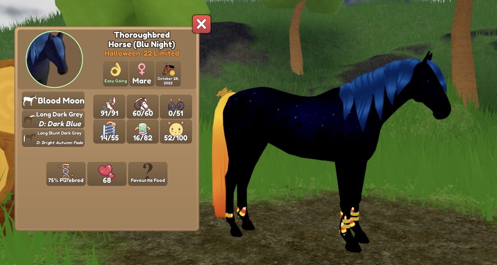 Wild Horse Islands Roblox Blood Moon Thoroughbred Halloween 22 Limited