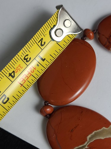 26 Inch Red Jasper Necklace With Silver Clasp - Picture 6 of 7
