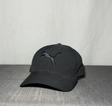 PUMA Evercat Dillon Raised Logo Stretch Fit Fitted Black Cap/Hat Size S/M
