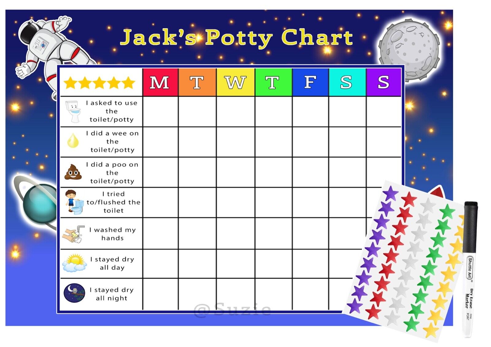 Potty Training Chart Kid Reward Jar Instant Download Toilet 