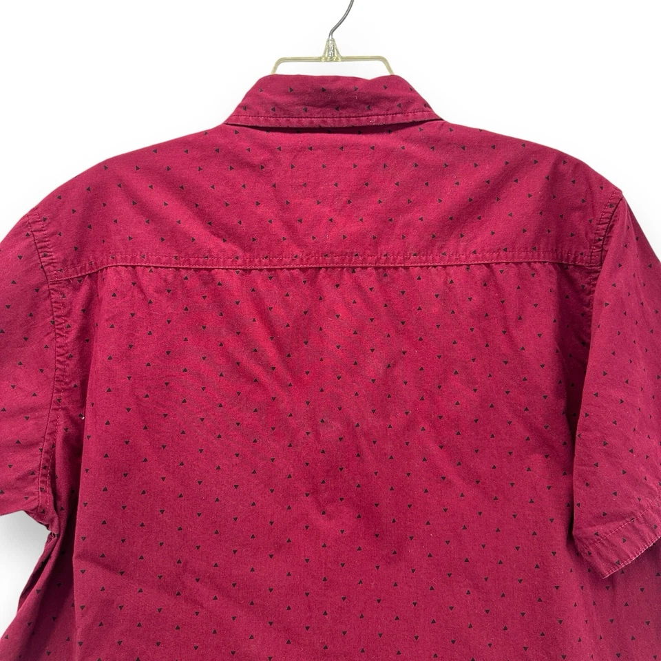 Rugby University Mens Red Blue Short Sleeve Button Up Casual XL Extra Large - Image 3 of 4