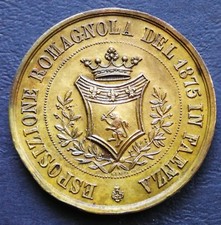 MEDAGLIONE "AL MERITO" ESPOSIZIONE ROMAGNOLA DEL 1875 FAENZA RAVENNA ROMAGNA #2#