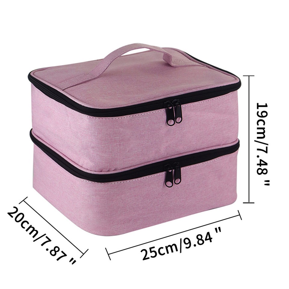 Nail Polish Carrying Case 2Layer Large Capacity Nylon Nail Polish Bag⏲