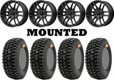 Kit 4 GMZ Ivan IRONMAN Stewart Tires 32x9.5-14 on MSA M43 Fang Matte Black 1KXP