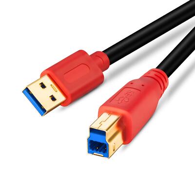 USB 3.0 A Male to B Male Cable Printer Scanner HDD Hub Monitor 20ft 6m