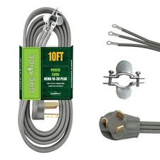 3 Prong Dryer Cord 10 Ft 10/3 Srdt 30 Amp Appliance Extension Power Cord Nema 10