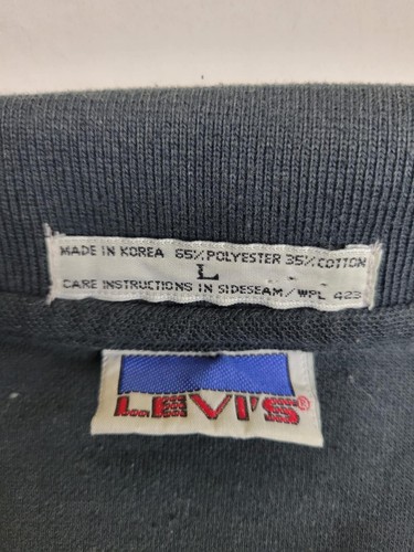 Vintage Levi's Herren Poloshirt Gr. Large Kurzarm Blau Einzelnaht - Bild 4 von 7