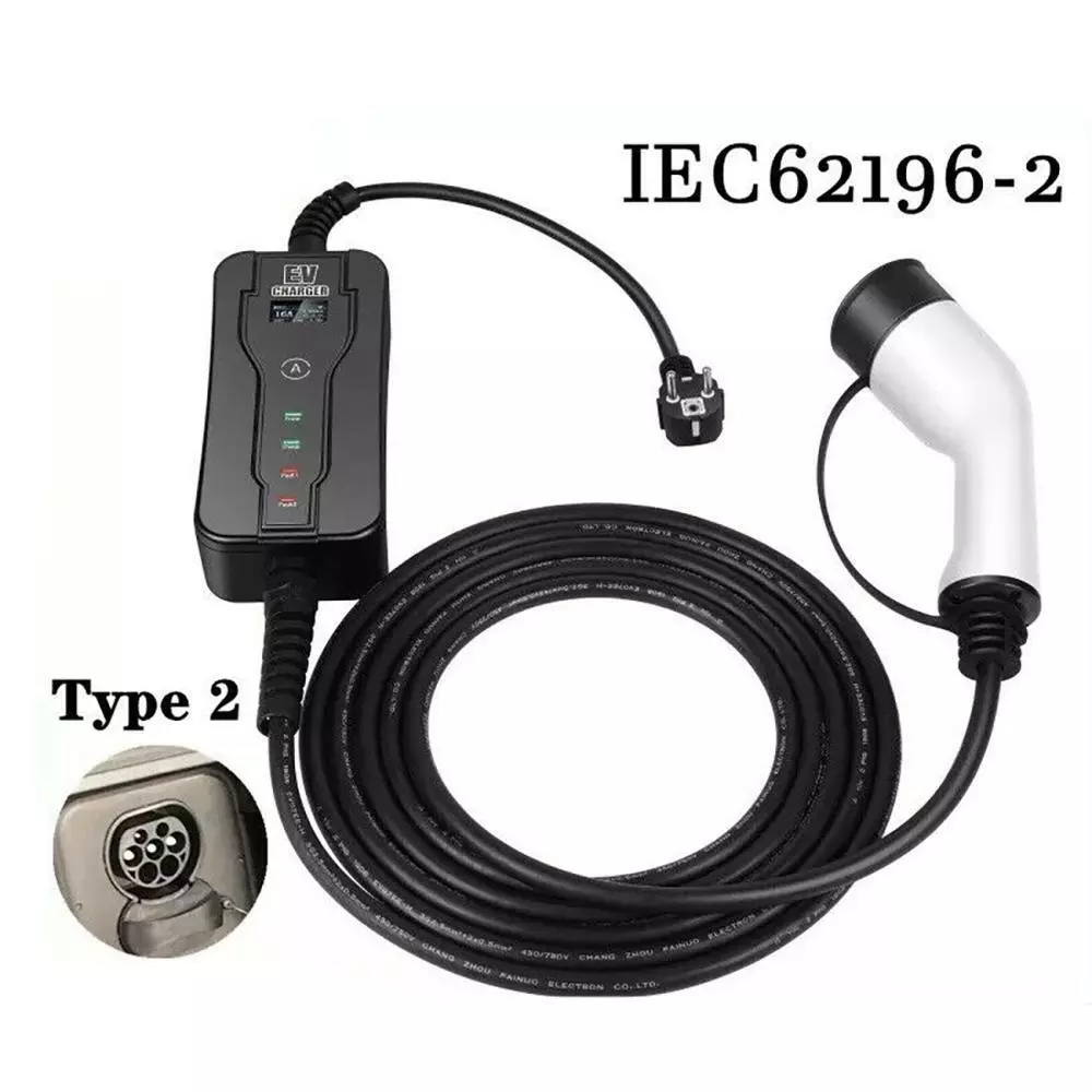 Level 2 EV Vehicle Charger Type 2 IEC 62196-2 16A 5M Electric Car Charging  Cable