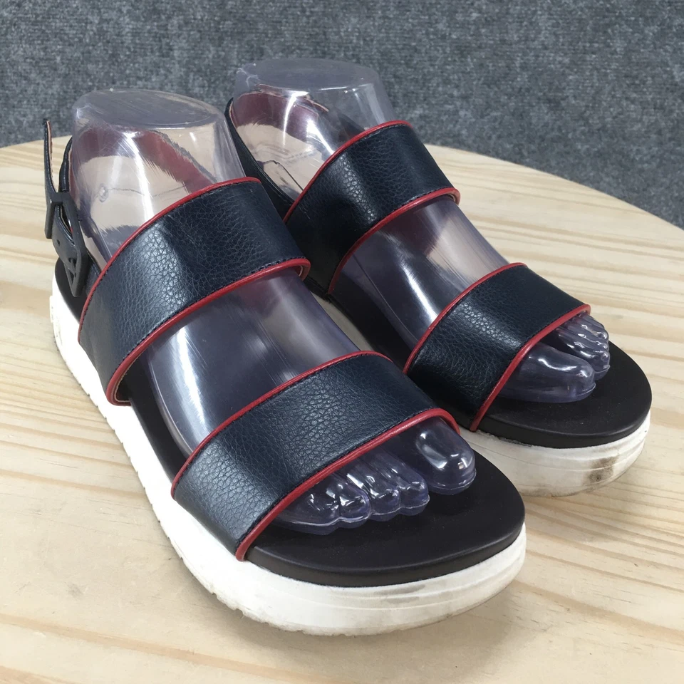 Босоножки женские Tommy Hilfiger 7,5 M с ремешками синие кожаные с пряжкой повседневные - Изображение 3 из 4