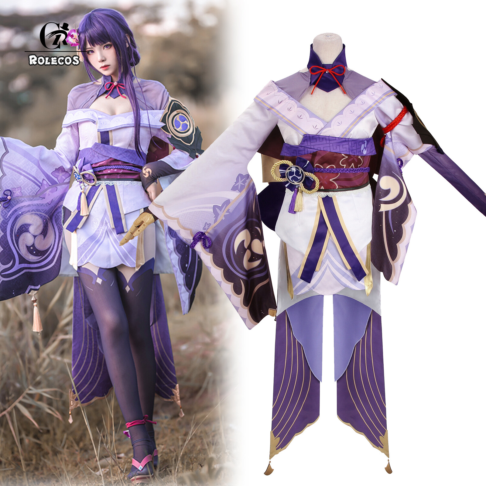 Raiden Shogun Cosplay Costume, Genshin Impact Baal Deluxe Suit Full Set