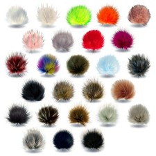 Kunstfell Bommel Ø 10 - 12 cm Pelzbommel Pompon Mütze Anhänger 26 Farben