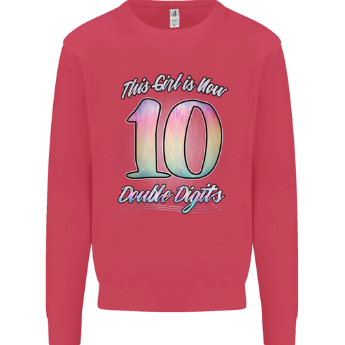10 Year Old Birthday Girl Double Digits 10th Kids Sweatshirt Jumper - Picture 38 of 82