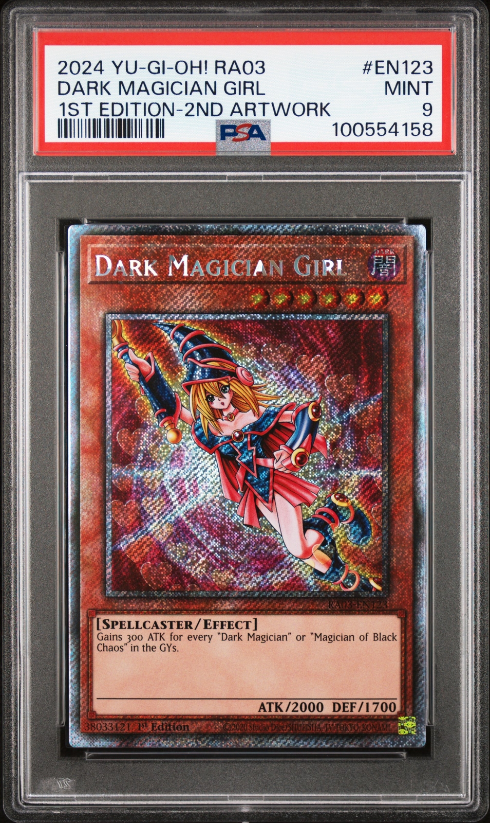 2024 YU-GI-OH! RA03-QUARTER CENTURY BONANZA #EN123 DARK MAGICIAN GIRL PSA 9