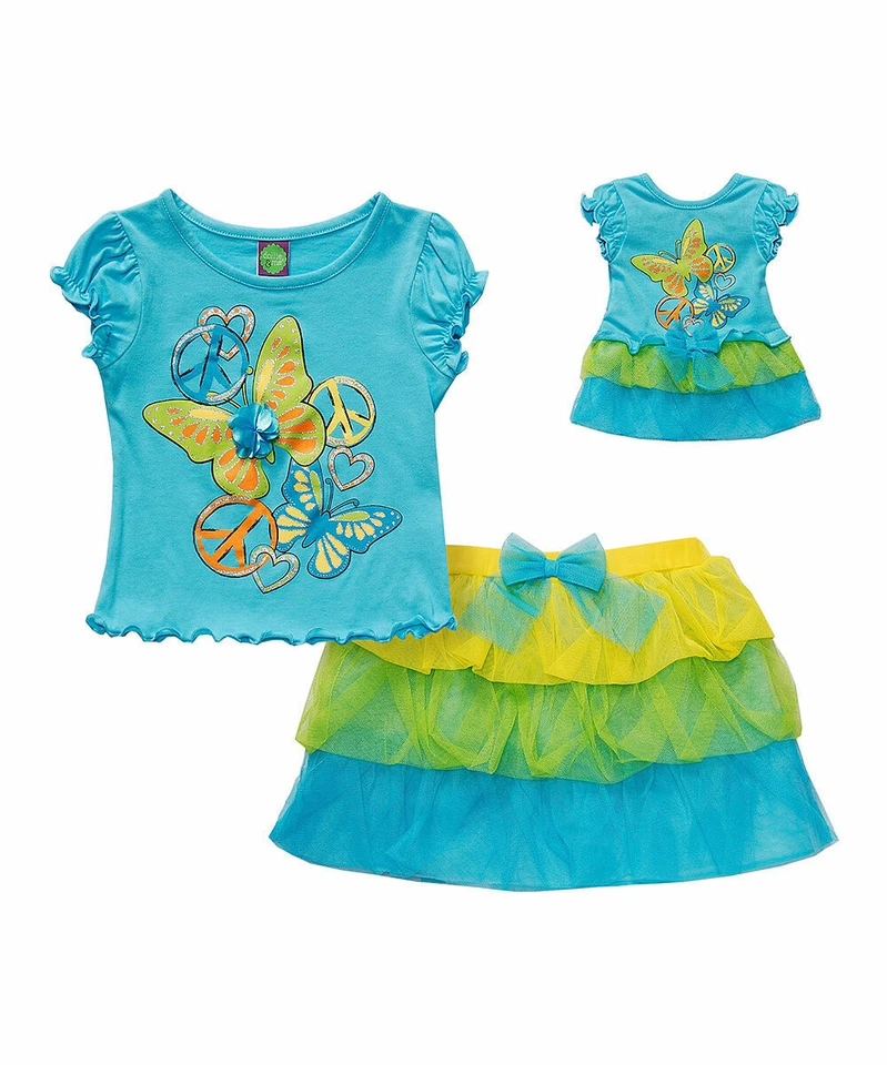 Nuevo CONJUNTO FALDA TOP CONJUNTO DOLLIE ME GIRL 5 6 7 8 10 SE ADAPTA A MUÑECAS AMERICAN GIRL 18" Foto 3 de 3