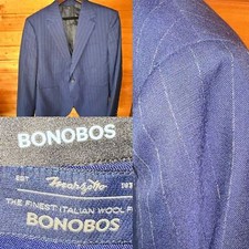  400 NWOT Bonobos 42S slim fit Marzotto Italian 100 wool chalk stripe blazer
