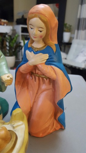 Homco Home Interior Vtg 3 Piece Nativity Figurines Mary Joseph Baby Jesus - Picture 5 of 12