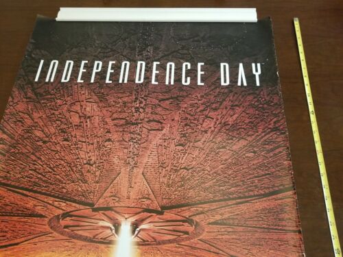 Enorme póster promocional de alquiler de cine Independence Day 1996 original raro Wil - Imagen 2 de 12