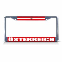 Österreich Austria Flag Chrome Metal Heavy Duty License Plate Frame Tag Border Österreich Austria Flag Chrome Metal Heavy Duty License Plate Frame Tag Border