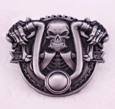 MOTORCYCLE SKULL BIKER LARGE METAL PIN BADGE MOTOR CYCLE