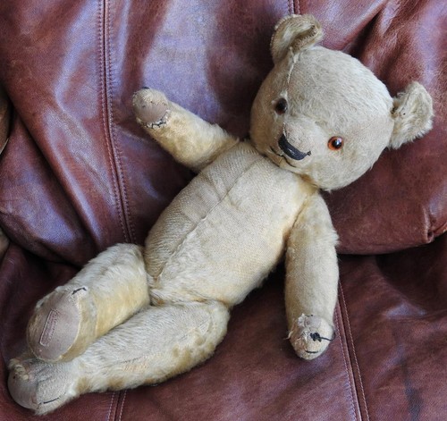 CHAD VALLEY 1930 ETIKETT 20" (50cm) MOHAIR MAGNA TEDDYBÄR "URI" GLASAUGEN - Bild 6 von 10