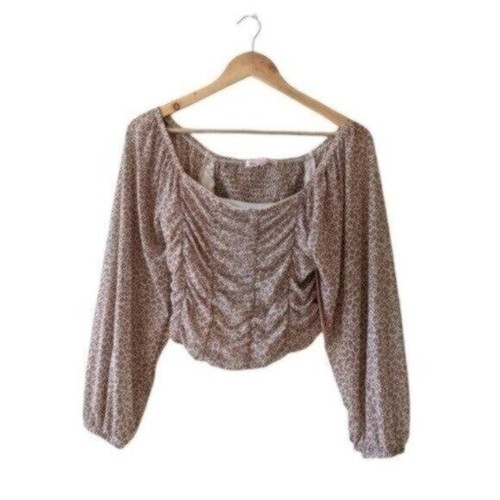 Crave Fame Animal Print Square Neckline Top Size Large Women - Picture 9 of 9