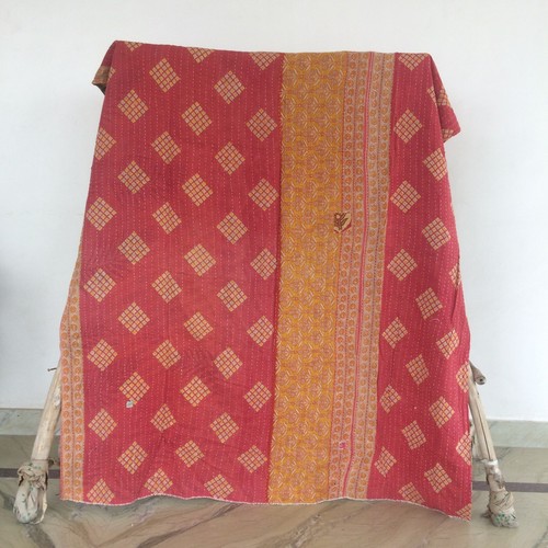 Indian Kantha Quilt Vintage Blanket Reversible Handmade Wholesale Lot 1 pc Throw - Picture 24 of 33