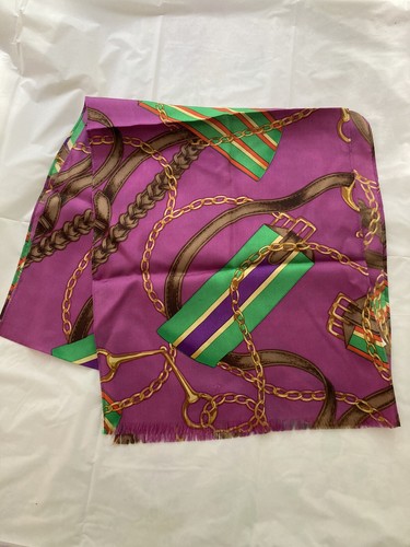 FRAAS VINTAGE sciarpa lunga equitazione cavallo briglia seta DONNA - Foto 3 di 5