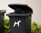 3 x Wheelie Bin Numbers Airedale Terrier Dog House Number Sticker Puppy Recycle