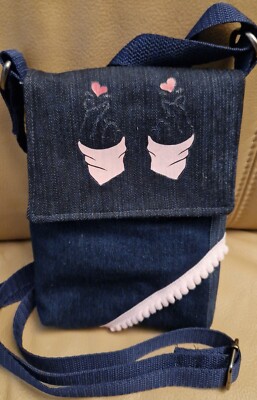 Handarbeit *Unikat* klein Handtasche Patchwork Upcycling  Jeanstasche Smartphone