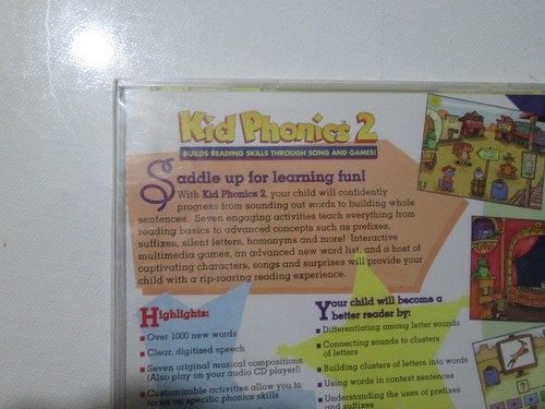 Kid Phonics 2 Ages 6-9 Builds Reading Skills w/songs & games (CD-ROM)New Sealed! - Picture 4 of 6