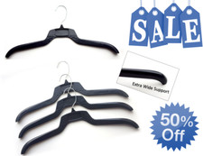 Black Coat/Shirt Hangers 17"  Lot of 50 SALE 50 OFF IT 24 