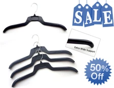 Black Coat/Shirt Hangers 17"   Lot of 50 *SALE* 50% OFF (IT#24)