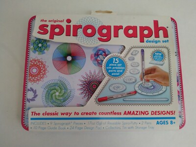 Spirograph Design Travel Tin Case Original Drawing Designs Hasbro