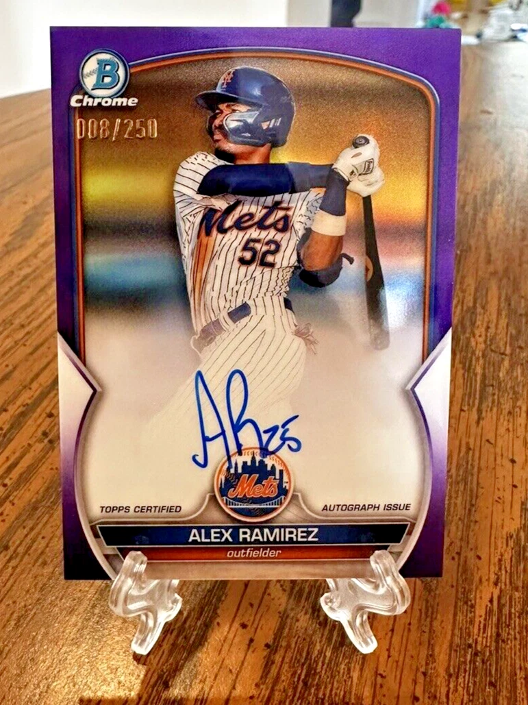 2023 Bowman Chrome Alex Ramirez Purple Refractor Auto RC /250 #CPA-AR
