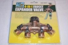 One Stop Gardens 4-Port Brass Lawn & Garden Hose Faucet Manifold Shut off Value