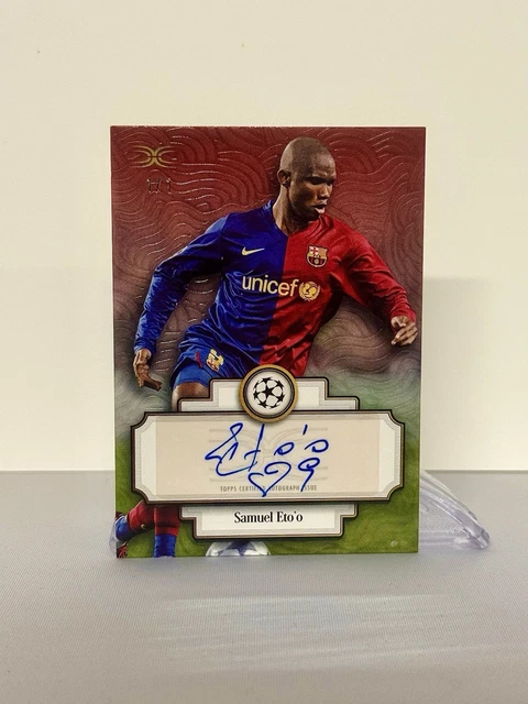 Samuel Eto’o 1/1 Auto Defining Images 2025 Topps UCC Definitive Soccer Barca