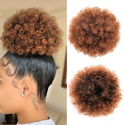 Afro Puff Haardutt Pferdeschwanz kurz lockig Chignon versaut lockig Hochsteckfrisur Extensions weich