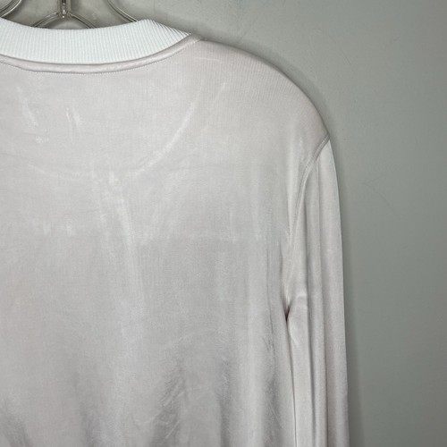 CLUB MONACO 1/2 Zip Pullover Women Large Pink Satin Viscose - Picture 5 of 9