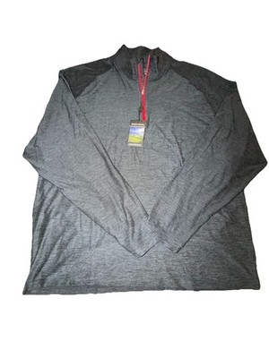 Pebble Beach Premier Performance Men's Long Sleeve Mock Neck Pullover Gray XL