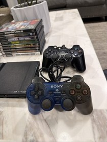 Sony PS2 Slim SCPH-70012 Console Bundle w/ 2 OEM Controllers, 7 Games & GTA
