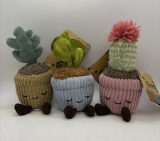 Lot Of 3 Greenhouse by Russ Mini Plush Plants Jazwares Succulents  Cactus 6  