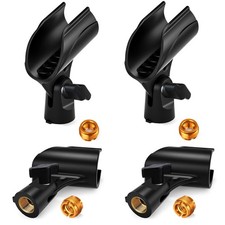 4 Pcs Universal Microphone Clip, Adjustable Mic Clip Holder for Mic Stand  Com...