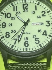 Men's Military Army Luminous 24 Hours Dial Nylon Strap Date Quartz Wrist Watch