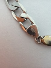 9ct White Gold Flat Curb Link Bracelet 8.25 Inch