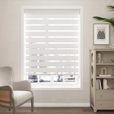 Zebra Blinds for Windows (36" W x 72" H, White) Zebra Roller Window Shades, C...