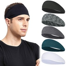 Men Women Sweat Sweatband Headband Stretch Sports Head Band Yoga Gym Running US