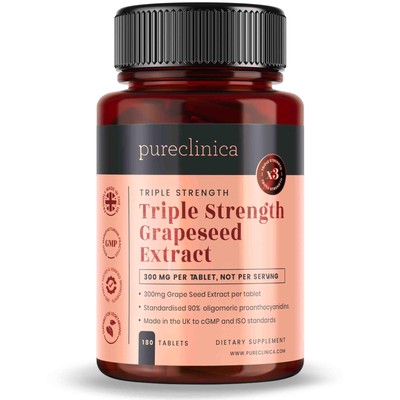 Grape Extract 300mg x 180 - 90% Oligomeric Proanthocyanidins. 300% Stronger T...