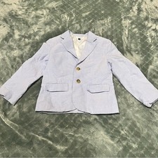 Janie and Jack Boys Light Blue Oxford Cotton Blazer Sport Coat Size 6